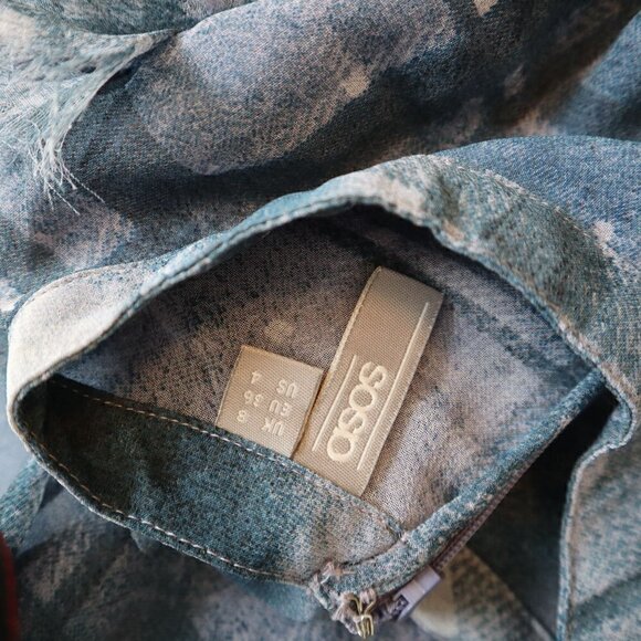 Diesel Blue Warning Large Fringe Scarf - Picture 5 of 6